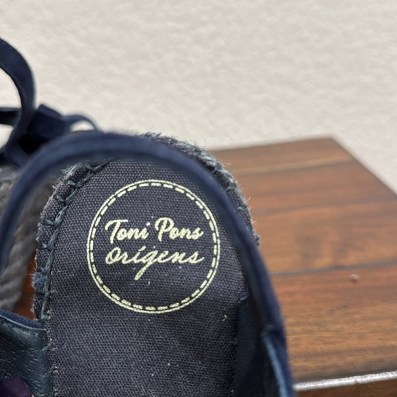 Toni Pons Suede Blue Espadrille Wedge Size 40 / 9.5 - Picture 5 of 8